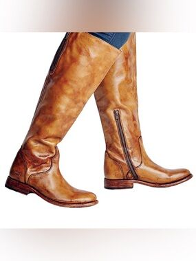 BED STU Tess Windsor Tan Leather Tall Riding Boots BedStu Size 7